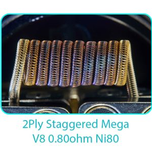 Tesla Handcrafted Coils 2Ply Staggered Mega V8 0.80ohm Ni80