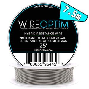 WireOptim Kanthal Single Core 36GA + 28GA 7.6m